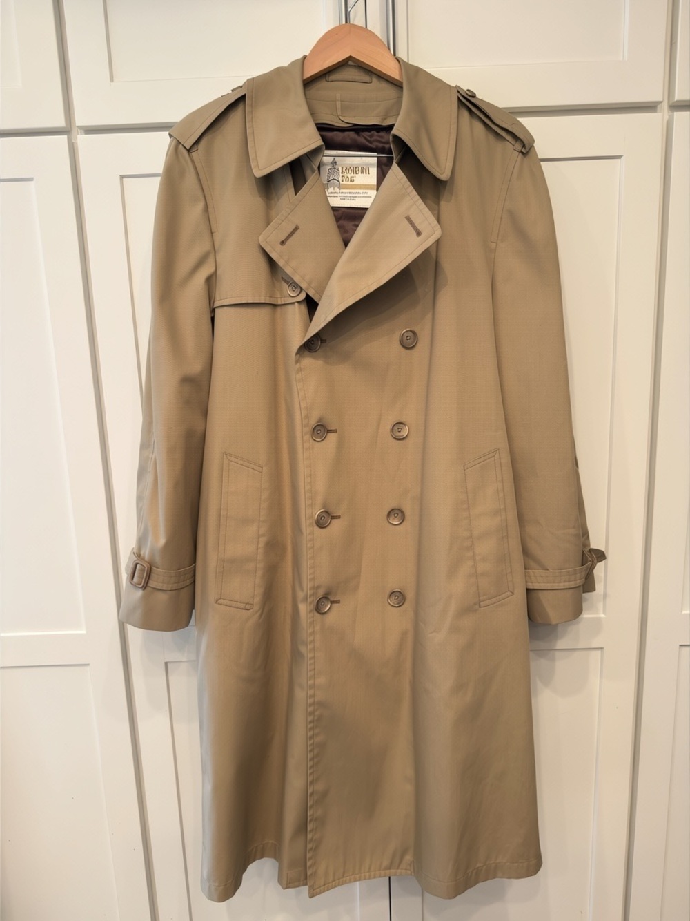 Vintage London Fog Men’s Trench Coat 40R Tan Belted Zip-Out Liner USA
